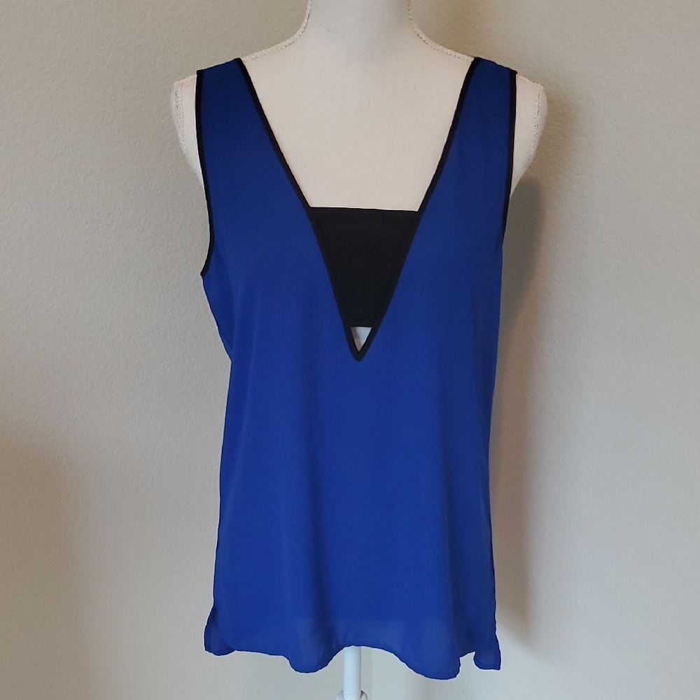 Express Royal Blue V-Neck Tank Top